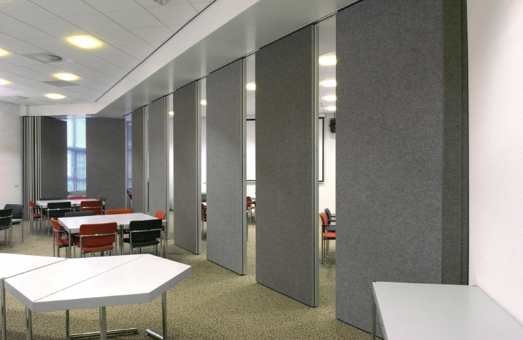 grey fabric movable partition